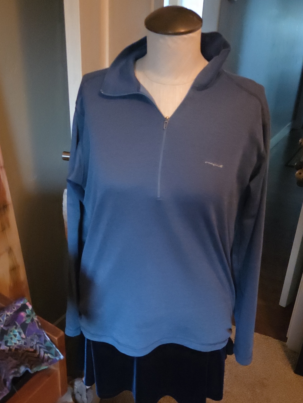 Women’s Half-Zip Pullover Sweater - Blue Size S/M